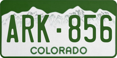CO license plate ARK856
