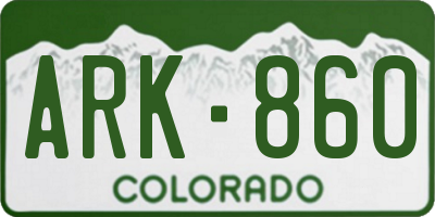 CO license plate ARK860