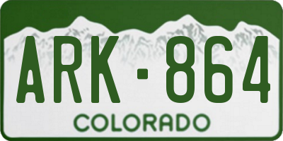 CO license plate ARK864