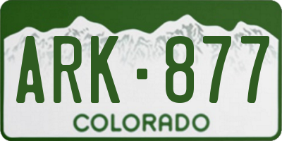 CO license plate ARK877