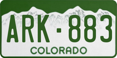 CO license plate ARK883