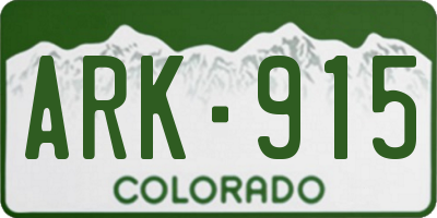 CO license plate ARK915