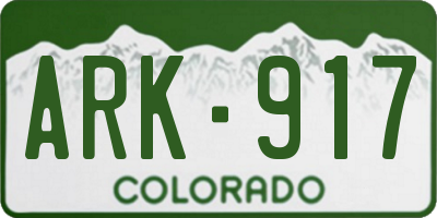 CO license plate ARK917