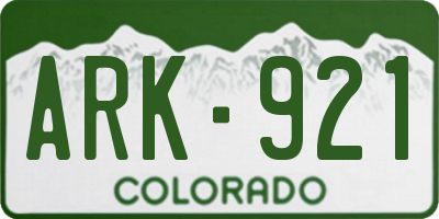 CO license plate ARK921