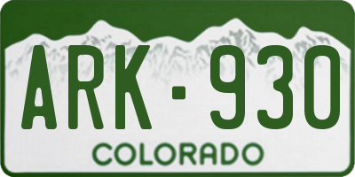 CO license plate ARK930