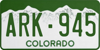 CO license plate ARK945