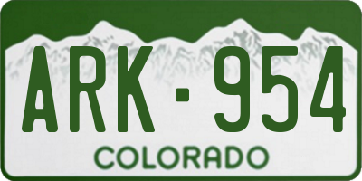 CO license plate ARK954