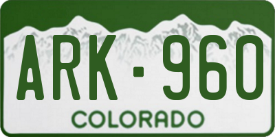 CO license plate ARK960