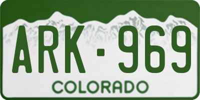 CO license plate ARK969