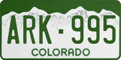 CO license plate ARK995