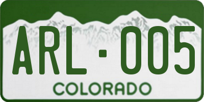 CO license plate ARL005