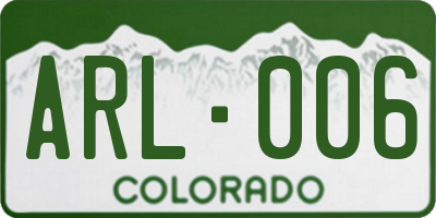 CO license plate ARL006