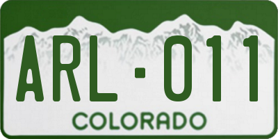 CO license plate ARL011