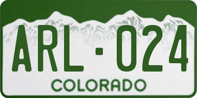 CO license plate ARL024