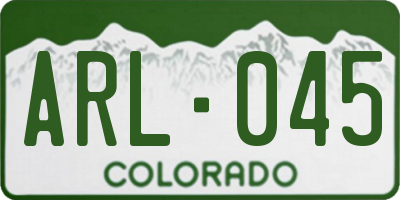 CO license plate ARL045
