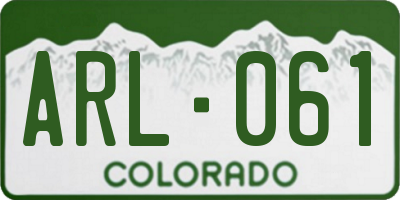CO license plate ARL061