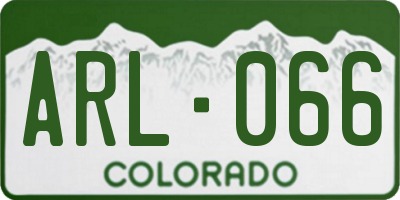 CO license plate ARL066
