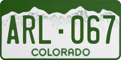 CO license plate ARL067