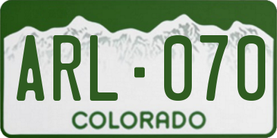 CO license plate ARL070