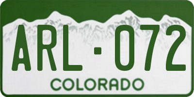 CO license plate ARL072