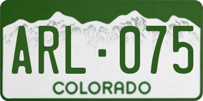 CO license plate ARL075