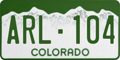 CO license plate ARL104