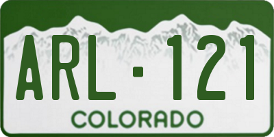 CO license plate ARL121