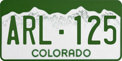 CO license plate ARL125