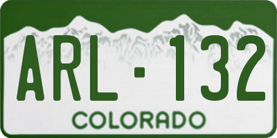 CO license plate ARL132