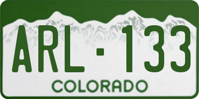 CO license plate ARL133