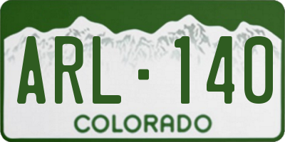 CO license plate ARL140