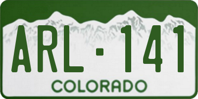 CO license plate ARL141