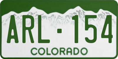 CO license plate ARL154