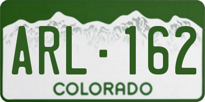 CO license plate ARL162