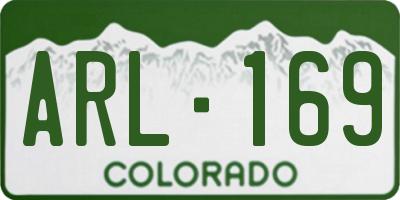 CO license plate ARL169