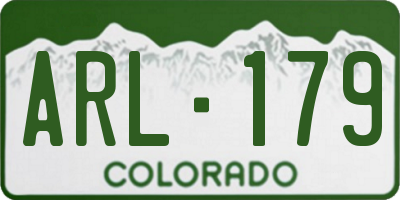 CO license plate ARL179