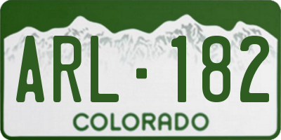 CO license plate ARL182