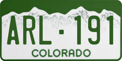 CO license plate ARL191