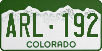 CO license plate ARL192