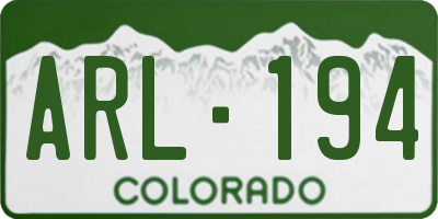 CO license plate ARL194