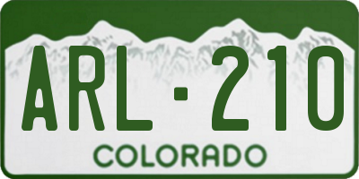 CO license plate ARL210