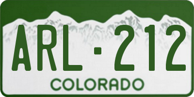 CO license plate ARL212