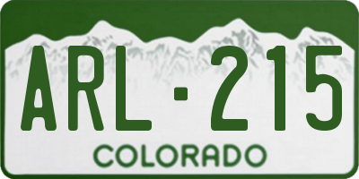 CO license plate ARL215