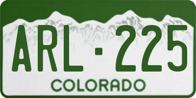 CO license plate ARL225