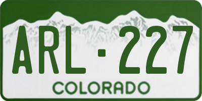 CO license plate ARL227