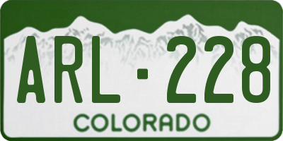 CO license plate ARL228