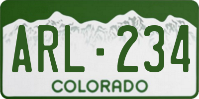 CO license plate ARL234