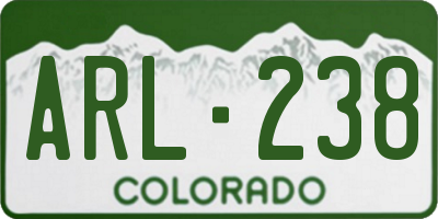 CO license plate ARL238