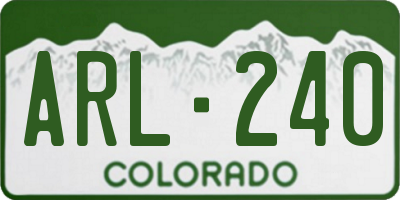 CO license plate ARL240