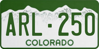 CO license plate ARL250